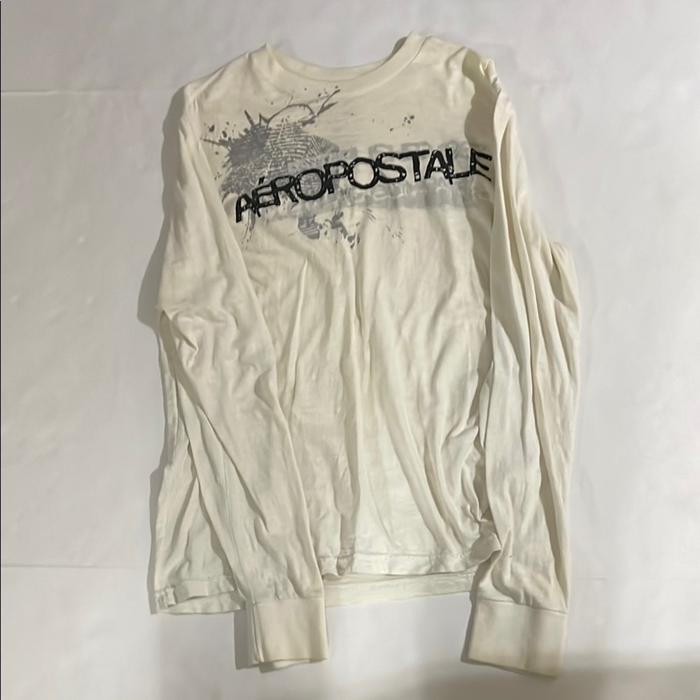 Aeropostale White Long Sleeve Tee Size Medium